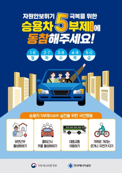 자원안보위기극복으 위한 승용차5부제에 동참해주세요